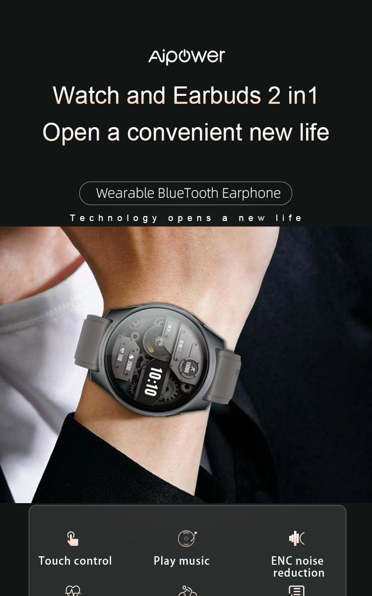 Wearbuds Watch X3 | 2-in-1 Smartwatch with Built-in Wireless Earbuds, AI Translator (100+ Languages), Health & Fitness Tracking