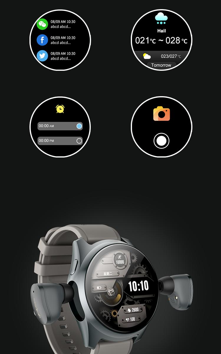 Wearbuds Watch X3 | 2-in-1 Smartwatch with Built-in Wireless Earbuds, AI Translator (100+ Languages), Health & Fitness Tracking