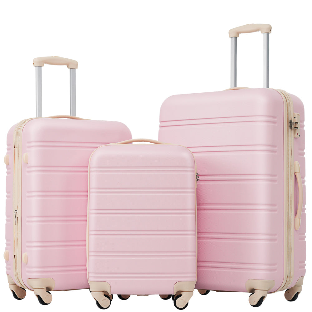 3 Piece Luggage Set Hardside Spinner Suitcase with TSA Lock 20" 24" 28" Available