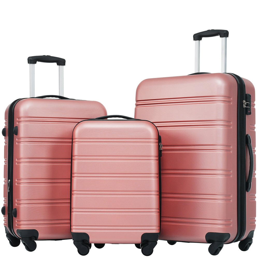 3 Piece Luggage Set Hardside Spinner Suitcase with TSA Lock 20" 24" 28" Available
