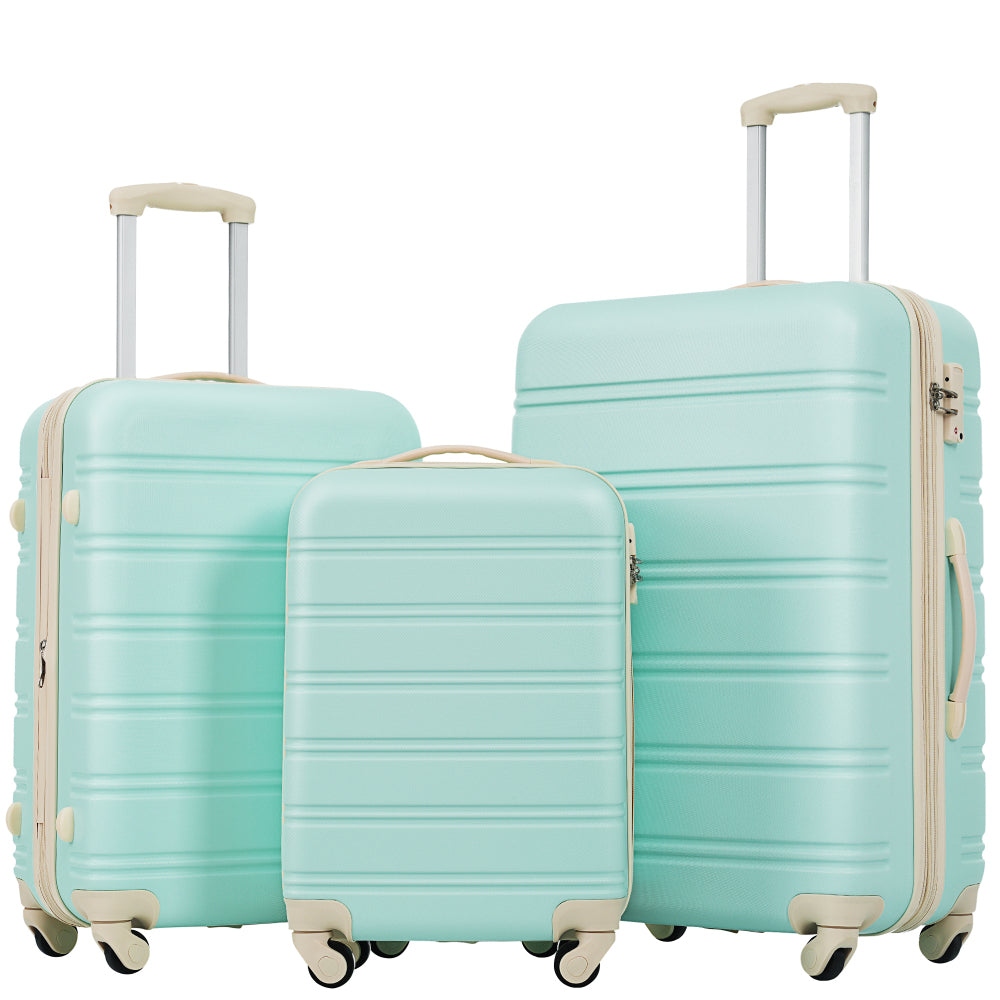 3 Piece Luggage Set Hardside Spinner Suitcase with TSA Lock 20" 24" 28" Available