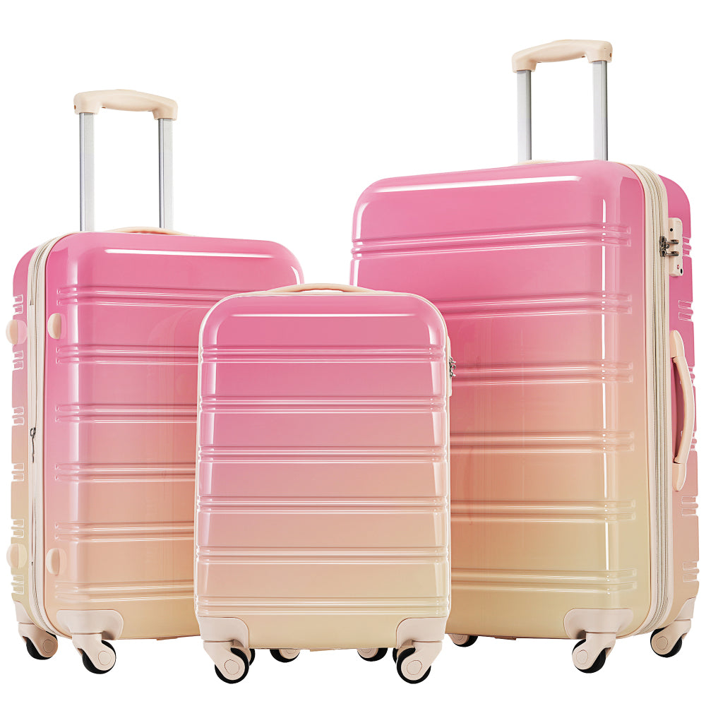 3 Piece Luggage Set Hardside Spinner Suitcase with TSA Lock 20" 24" 28" Available