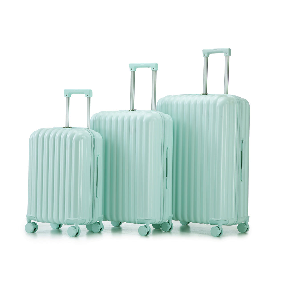 20"/24"/28" 3 pcs/set in ABS Spinner Wheel Luggage, Carry on Suitcase, with Cup Holder & USB Port & Phone Holder (Pink)