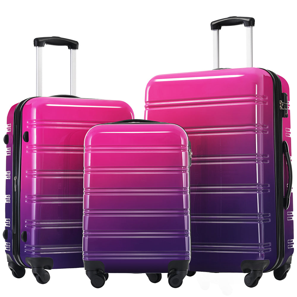 3 Piece Luggage Set Hardside Spinner Suitcase with TSA Lock 20" 24" 28" Available
