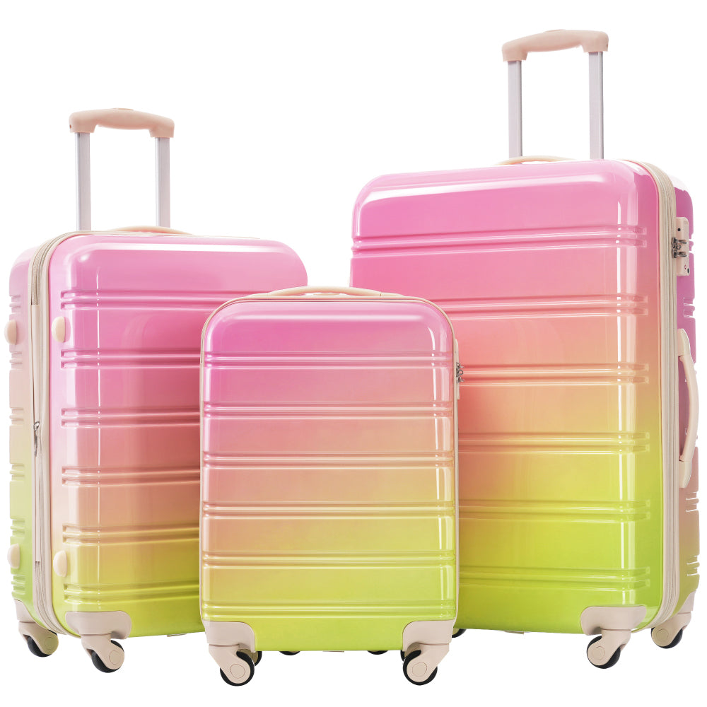 3 Piece Luggage Set Hardside Spinner Suitcase with TSA Lock 20" 24" 28" Available