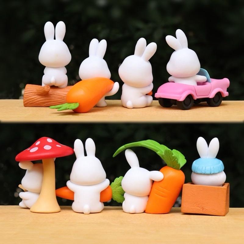Mengchi Boneka Pajangan Kelinci Lucu Mini Dekorasi Meja Kamar Cute Rabbit Figurine Desain Imut Dan Mini Cocok Untuk Ruang Kecil Aksesori Menarik Untuk Kamar Dan Mobil