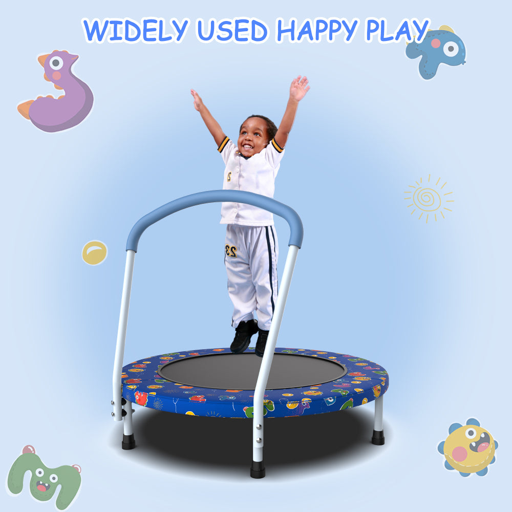 36" Toddler Trampoline for Kids 1 Year Plus with Handle, Baby Gifts for Boys and Girls, Indoor and Outdoor