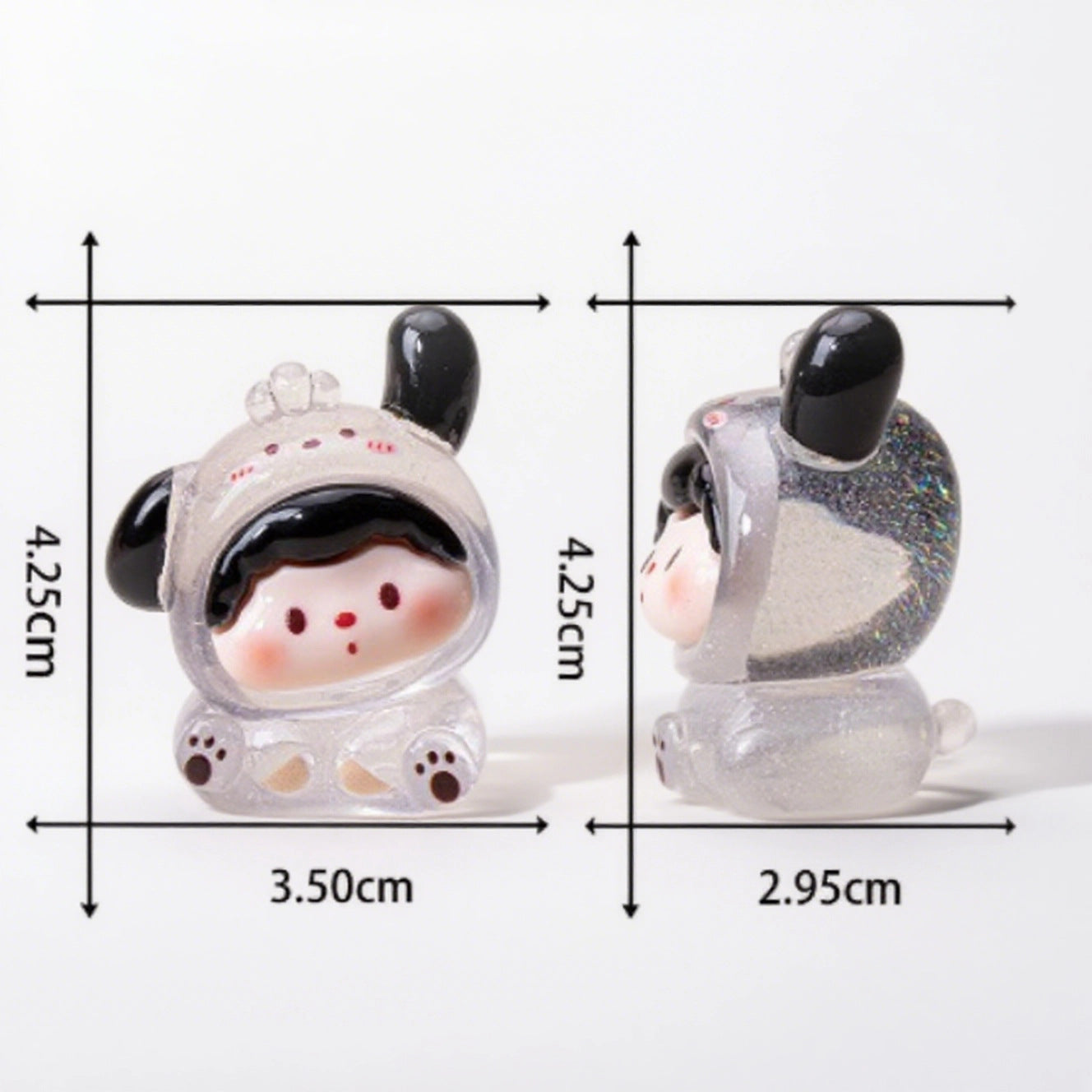 Boneka Mini Resin Transparan Lucu Figurine Kotak Misteri Hiasan Meja Mainan Koleksi Hadiah