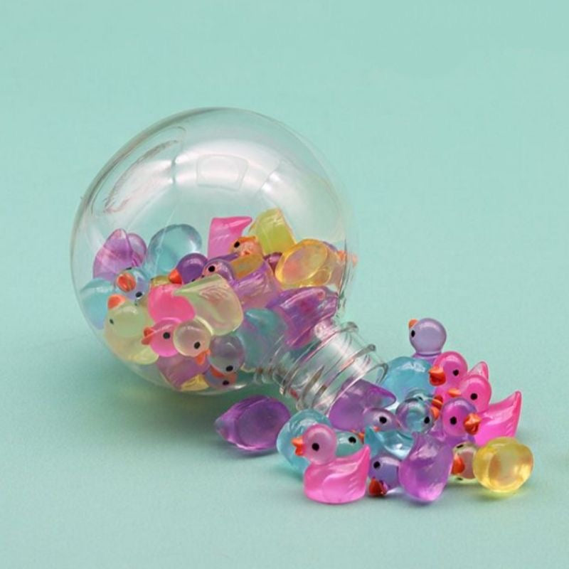 Glowing Mini Resin Little Ducks Moss Microlandscape Miniature Duck Figurines Fairy Garden Accessories Home Decor