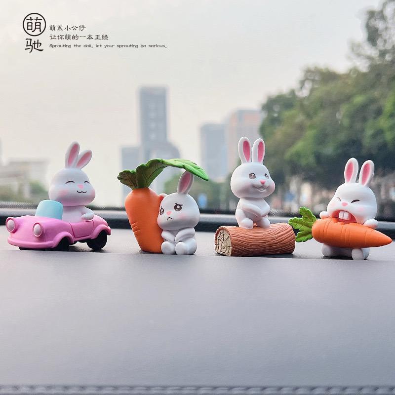 Mengchi Boneka Pajangan Kelinci Lucu Mini Dekorasi Meja Kamar Cute Rabbit Figurine Desain Imut Dan Mini Cocok Untuk Ruang Kecil Aksesori Menarik Untuk Kamar Dan Mobil