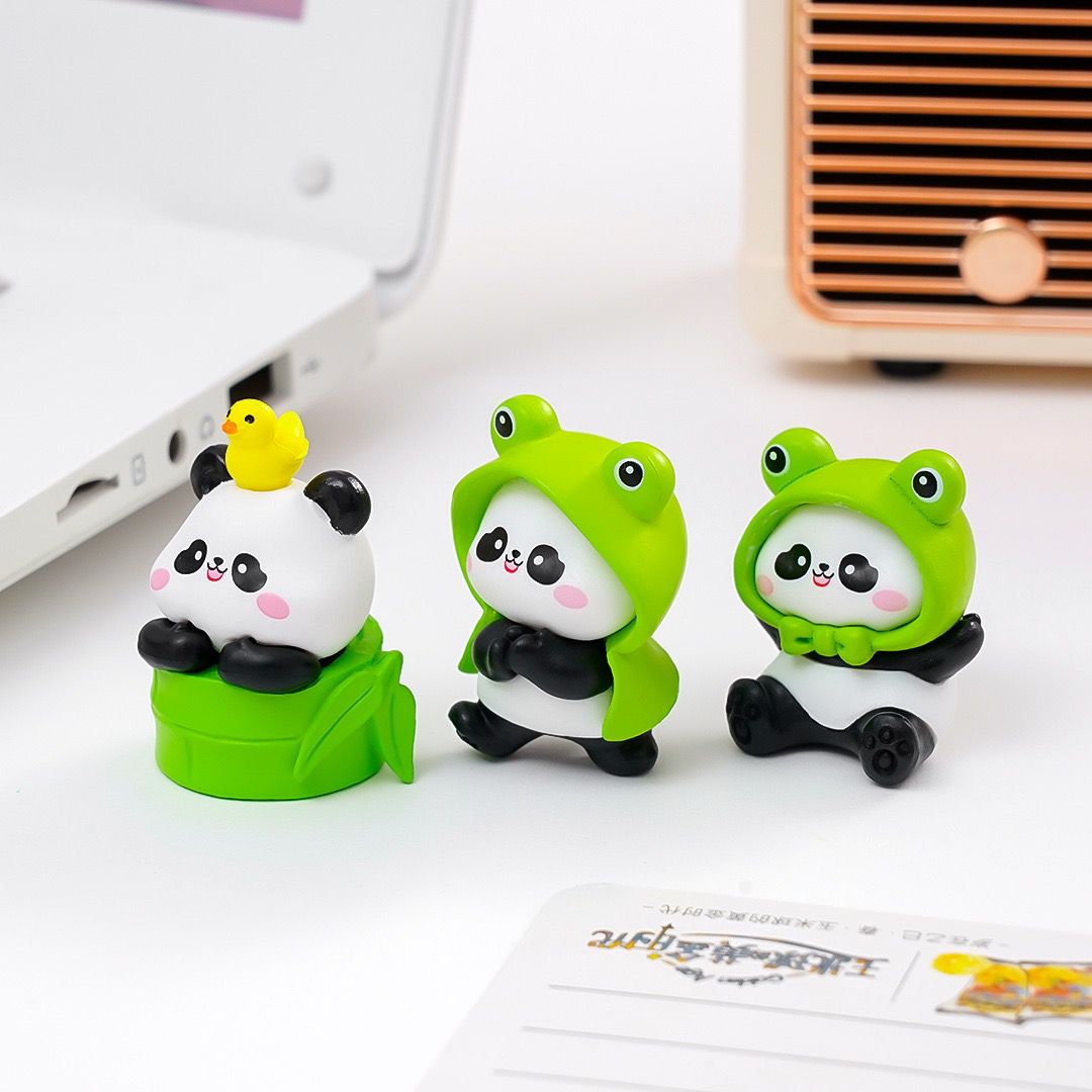 Micro Landscape Kreatif Lucu Panda Bambu Boneka Taman DIY Gantungan Kunci Dekorasi Aksesori Meja Hiasan Kecil untuk Dekorasi Rumah