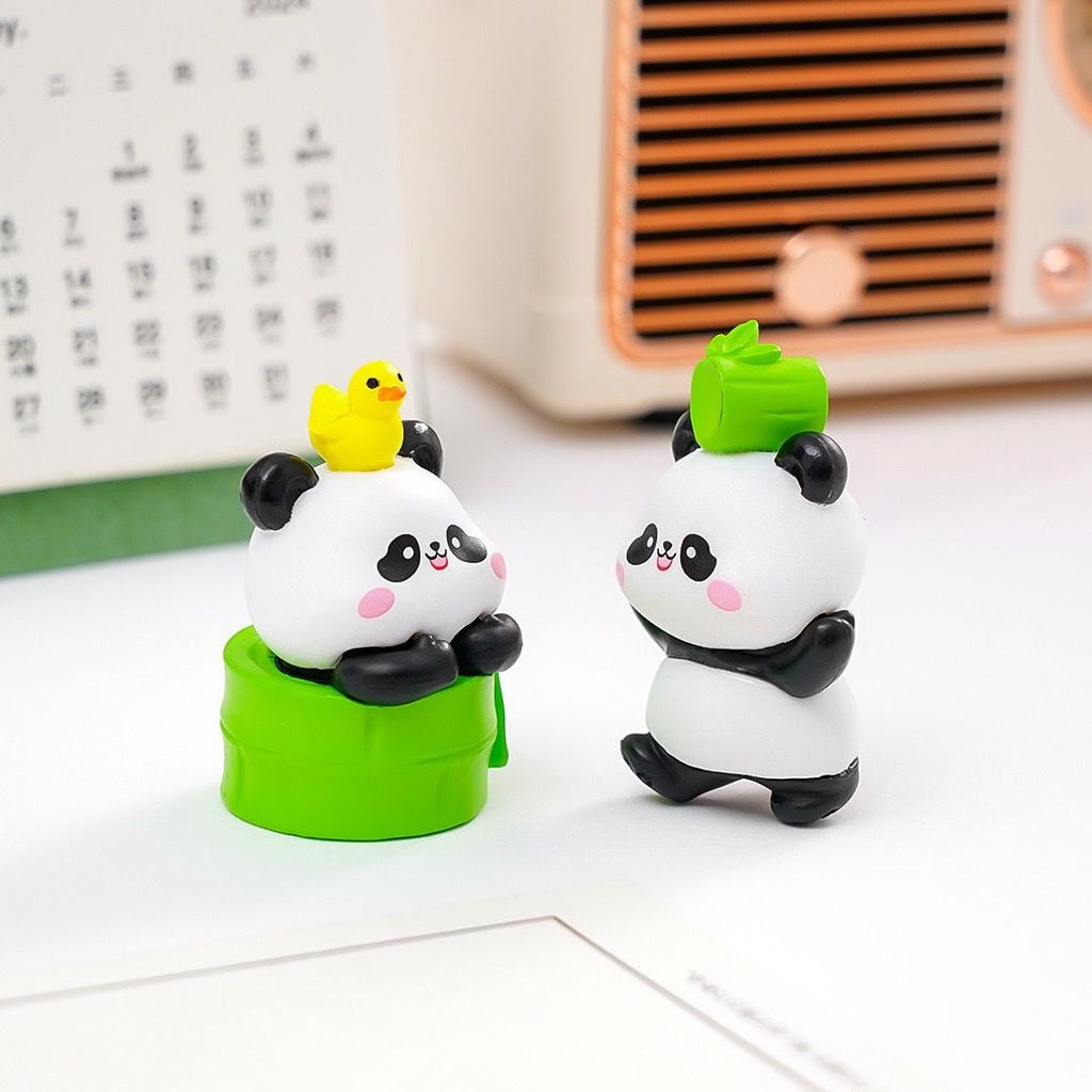 Micro Landscape Kreatif Lucu Panda Bambu Boneka Taman DIY Gantungan Kunci Dekorasi Aksesori Meja Hiasan Kecil untuk Dekorasi Rumah