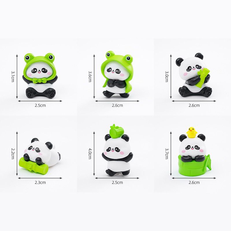 Micro Landscape Kreatif Lucu Panda Bambu Boneka Taman DIY Gantungan Kunci Dekorasi Aksesori Meja Hiasan Kecil untuk Dekorasi Rumah