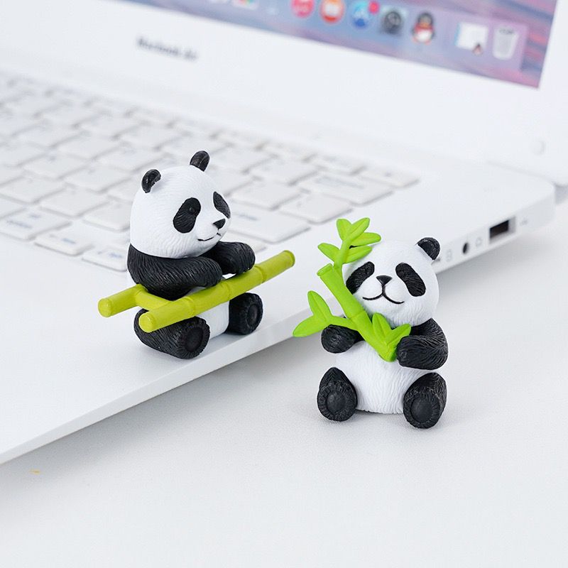 Micro Landscape Kreatif Lucu Panda Bambu Boneka Taman DIY Gantungan Kunci Dekorasi Aksesori Meja Hiasan Kecil untuk Dekorasi Rumah