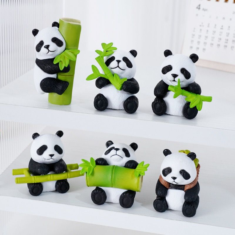 Micro Landscape Kreatif Lucu Panda Bambu Boneka Taman DIY Gantungan Kunci Dekorasi Aksesori Meja Hiasan Kecil untuk Dekorasi Rumah