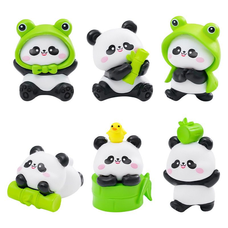 Micro Landscape Kreatif Lucu Panda Bambu Boneka Taman DIY Gantungan Kunci Dekorasi Aksesori Meja Hiasan Kecil untuk Dekorasi Rumah