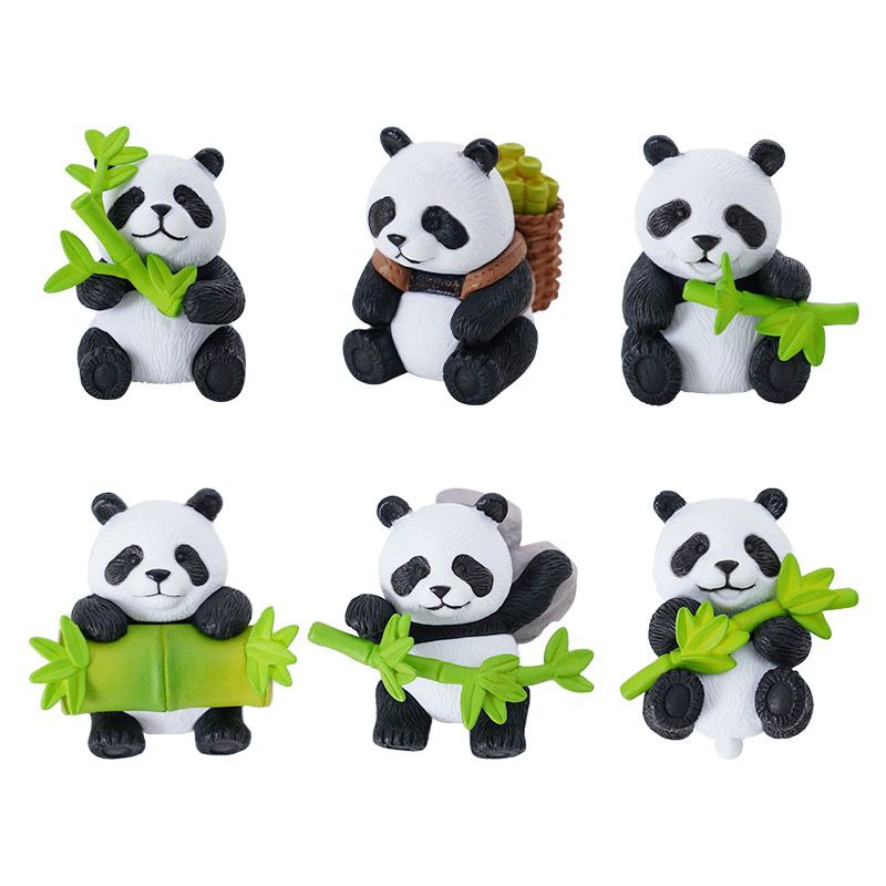Micro Landscape Kreatif Lucu Panda Bambu Boneka Taman DIY Gantungan Kunci Dekorasi Aksesori Meja Hiasan Kecil untuk Dekorasi Rumah